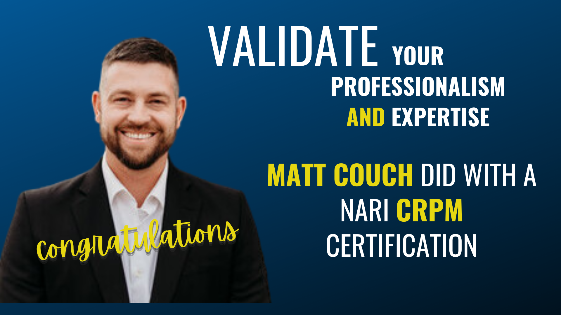Matt Couch Earns CRPM Designation
