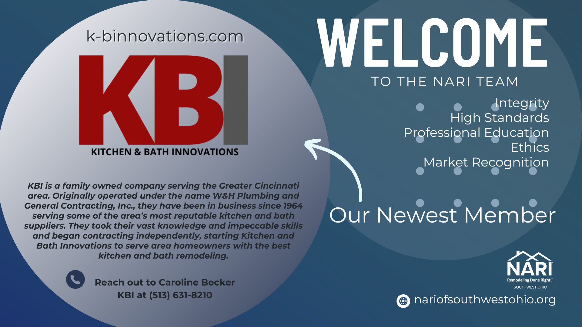 NARI of Southwest Ohio Welcomes Kitchens and Bath Innovations as a New Member
