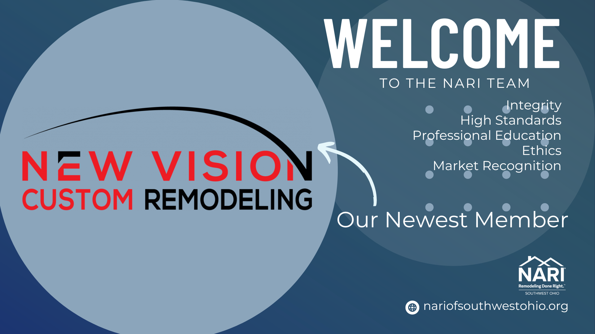 NAR of Southwest Ohio Welcomes New Vision Custom Remodeling