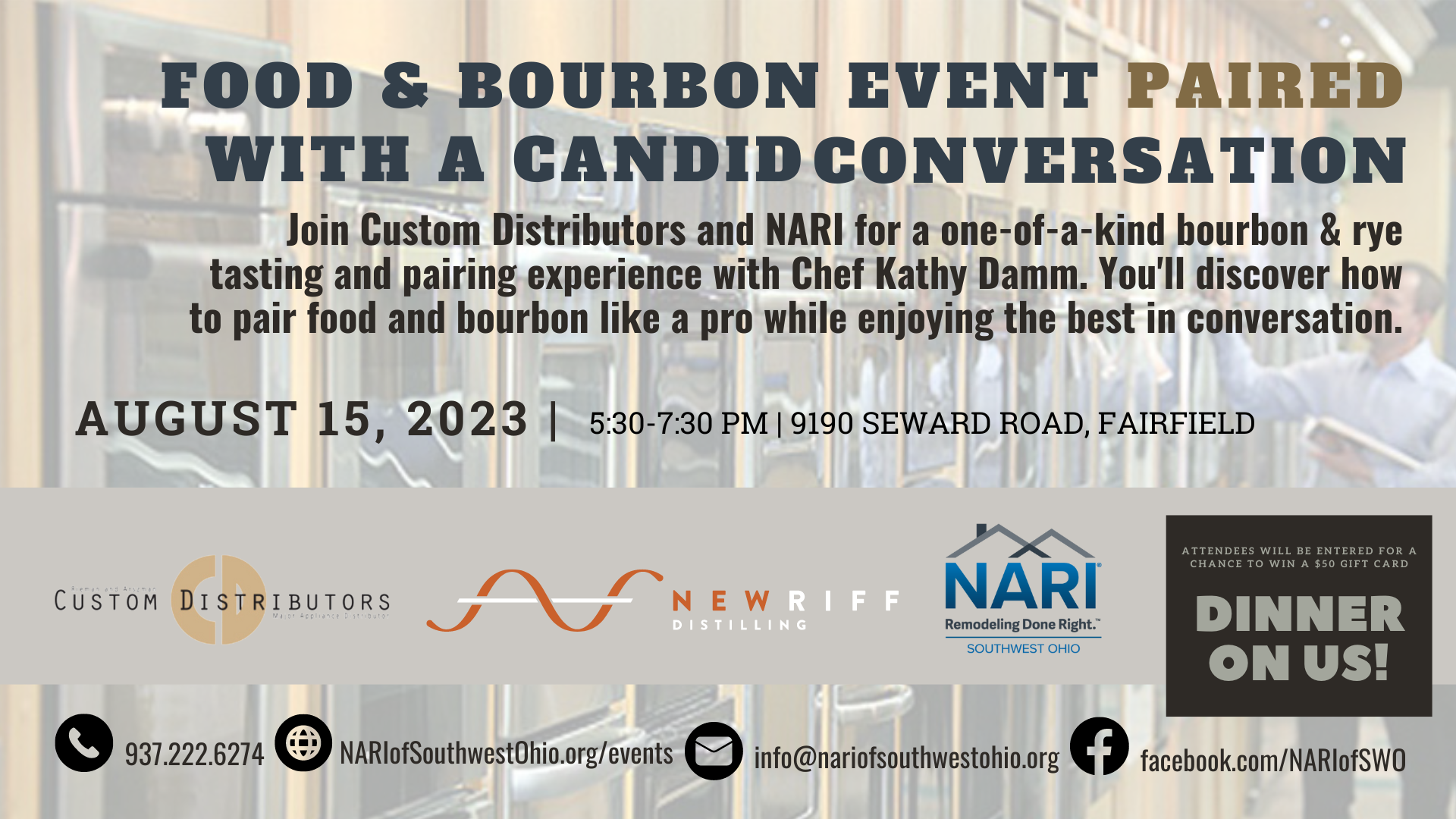 August 15 - Food & Bourbon Event Paired with a Candid Conversation